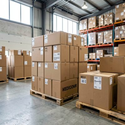 a goods in area with deliveries waiting
