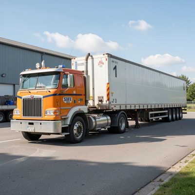a yard shunter moving a trailer