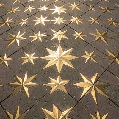 a pavement of inlaid brass stars