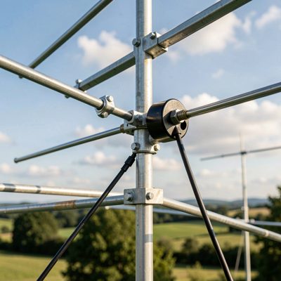 a lightning arrestor fitted in an antenna feed line
