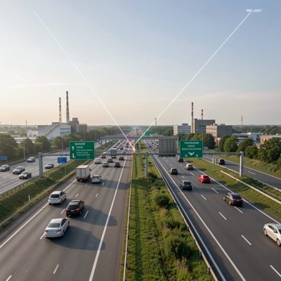 a wireless link crossing a motorway between two sites