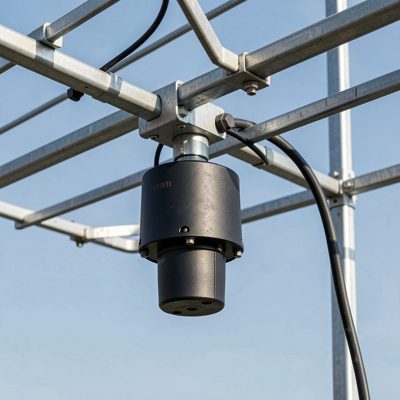 a mast head amplifier fitted below an antenna