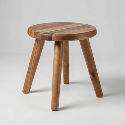 a finished stool with three legs