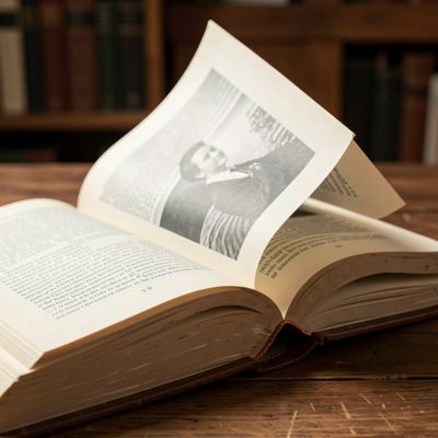 a page being turned in a thick novel