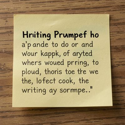 a writing prompt written on a sticky note