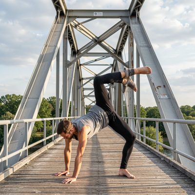 a person in a supported bridge pose